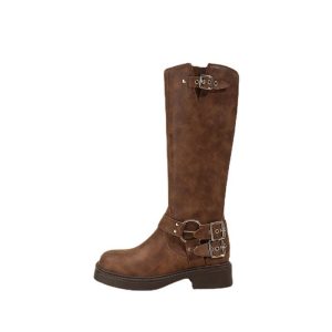 Boots | Womens Kyra Buckle Knee High Boots Boots Boots