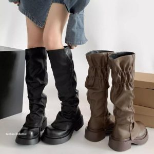 Boots | Womens Live Like Me Knee High Heeled Boots Boots Black