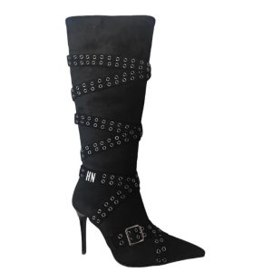 Boots | Womens London Buckle Knee High Boots Boots Boots