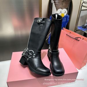 Boots | Womens Miles Buckle Knee High Boots Boots Boots