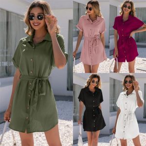 Dresses | Womens Amelia Mini Shirt Dress Clothing Dresses