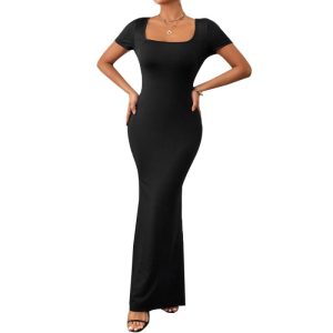 Dresses | Womens Brealle Rib Midi Dress Clothing Black