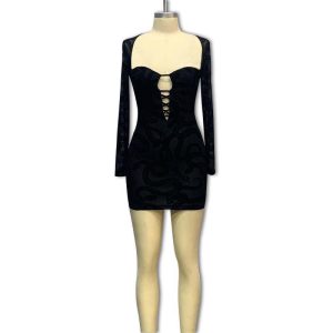 Dresses | Womens Caught Up Mesh Mini Dress Clothing Black