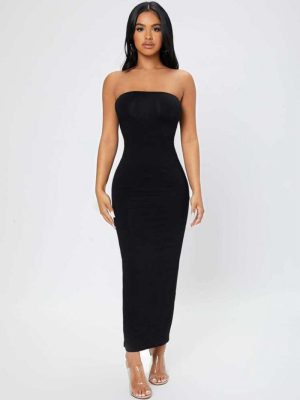 Dresses | Womens Courageous Woman Strapless Midi Dress Clothing Black