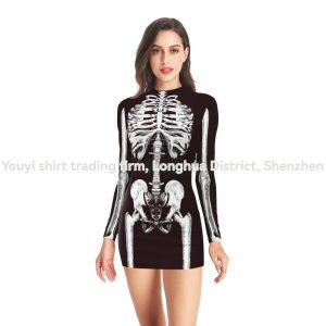 Dresses | Womens Creepin’ It Real Skeleton Mini Dress Clothing Black