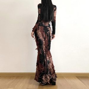 Dresses | Womens Dessiah Distressed Maxi Dress Clothing Brown