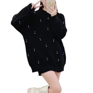 Dresses | Womens Devan Embellished Sweater Mini Dress Clothing Black