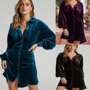 Dresses | Womens Katie Velvet Midi Dress Clothing Dresses