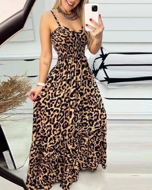 Dresses | Womens Leopard Fever Maxi Dress Clothing Dresses