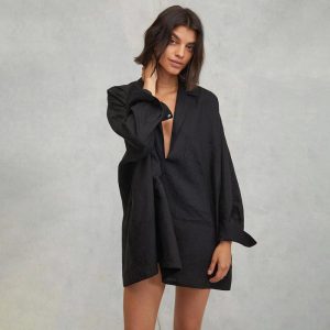 Dresses | Womens Living Life Shirt Dress Clothing Black