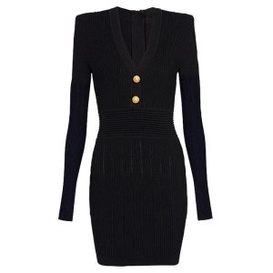 Dresses | Womens Michelle Sweater Mini Dress Clothing Black