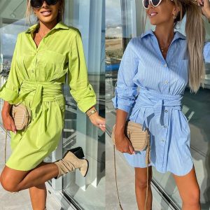 Dresses | Womens Ophelia Button Down Midi Shirt Dress Clothing Dresses