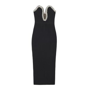 Dresses | Womens Sweetest Heart Embellished Midi Dress Clothing Black