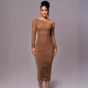 Dresses | Womens Top Trend Ruched Maxi Dress Clothing Dresses