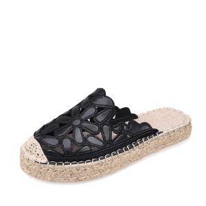 Flat Sandals | Womens Ari Jute Sandals Flat Sandals Black