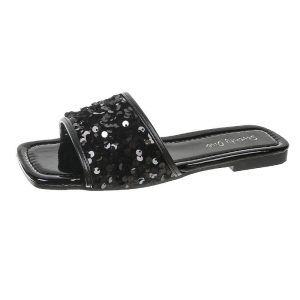 Flat Sandals | Womens Got To Have Floral Sandals Flat Sandals Black