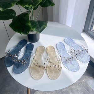 Flat Sandals | Womens Got You Studded Flip Flops Flat Sandals Clear