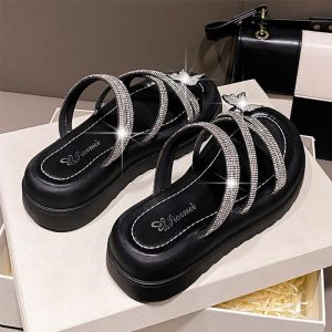 Flat Sandals | Womens Julianna Embellished Flat Sandals Flat Sandals Black