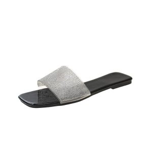 Flat Sandals | Womens Justyne Embellished Flat Sandals Flat Sandals Black