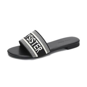 Flat Sandals | Womens Love A Little Paris Flat Sandals Flat Sandals Black