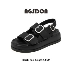 Flat Sandals | Womens Mylan Buckle Sandals Flat Sandals Black