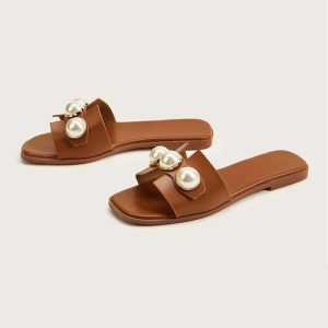 Flat Sandals | Womens Pretty Pearls Flat Sandals Flat Sandals Flat Sandals