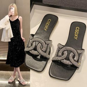 Flat Sandals | Womens Slither Over Here Sandals Flat Sandals Black