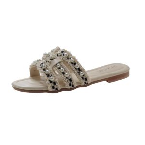 Flat Sandals | Womens Tabitha Pearl Sandals Flat Sandals Flat Sandals