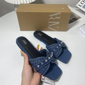 Flat Sandals | Womens We Should Link Studded Flat Sandals Flat Sandals Blue