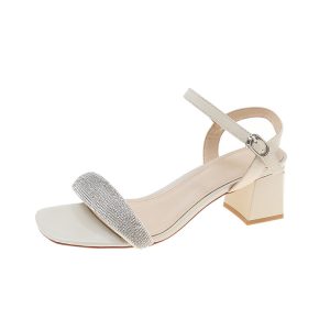 Heels | Womens India Embellished Block Heels Heels Beige