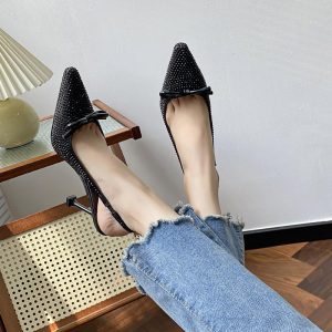 Heels | Womens Nina Rhinestone Mesh Pumps Heels Black