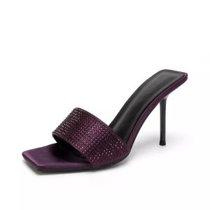 Heels | Womens Stay Pretty Embellished Mules Heels Burgundy