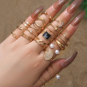 Jewelry | Womens Ballet Core Ring Set Accessories Gold