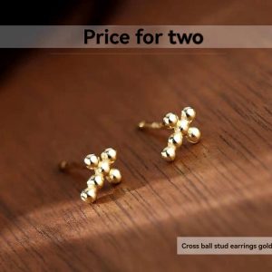 Jewelry | Womens Bubble Cross Earrings Accessories Gold