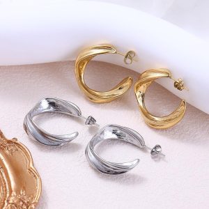 Jewelry | Womens River Hoop Earrings Accessories Gold