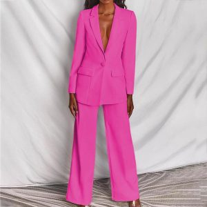 Matching Sets | Womens Business Per Usual Blazer Pant Set Clothing Hot Pink