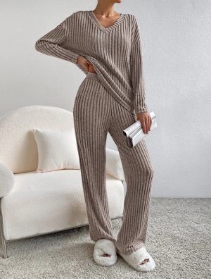 Matching Sets | Womens Cozy Girl Pant Set Clothing Heather Taupe