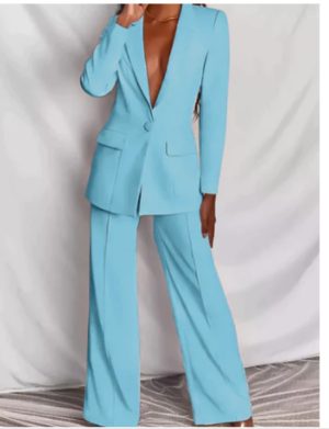 Matching Sets | Womens Head Of The Table Pant Suit Clothing Light Blue