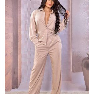 Matching Sets | Womens Office Favorite Satin Pant Set Clothing Matching Sets