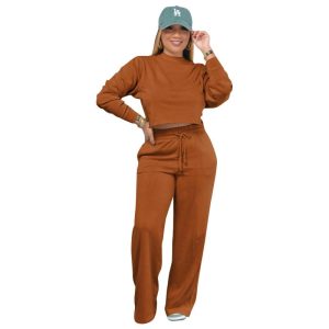 Matching Sets | Womens Stephanie Vintage Wash Pant Set Clothing Brown